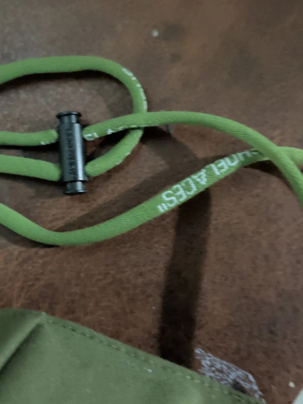 Off-White Nwt Olive Green Mask with Orange Arrow Motif
